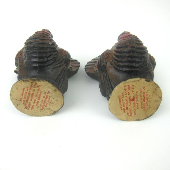 Vintage Gurley Thanksgiving Turkey Candles Set of 2 Fall Autumn Table Decor - Picture 16 of 16